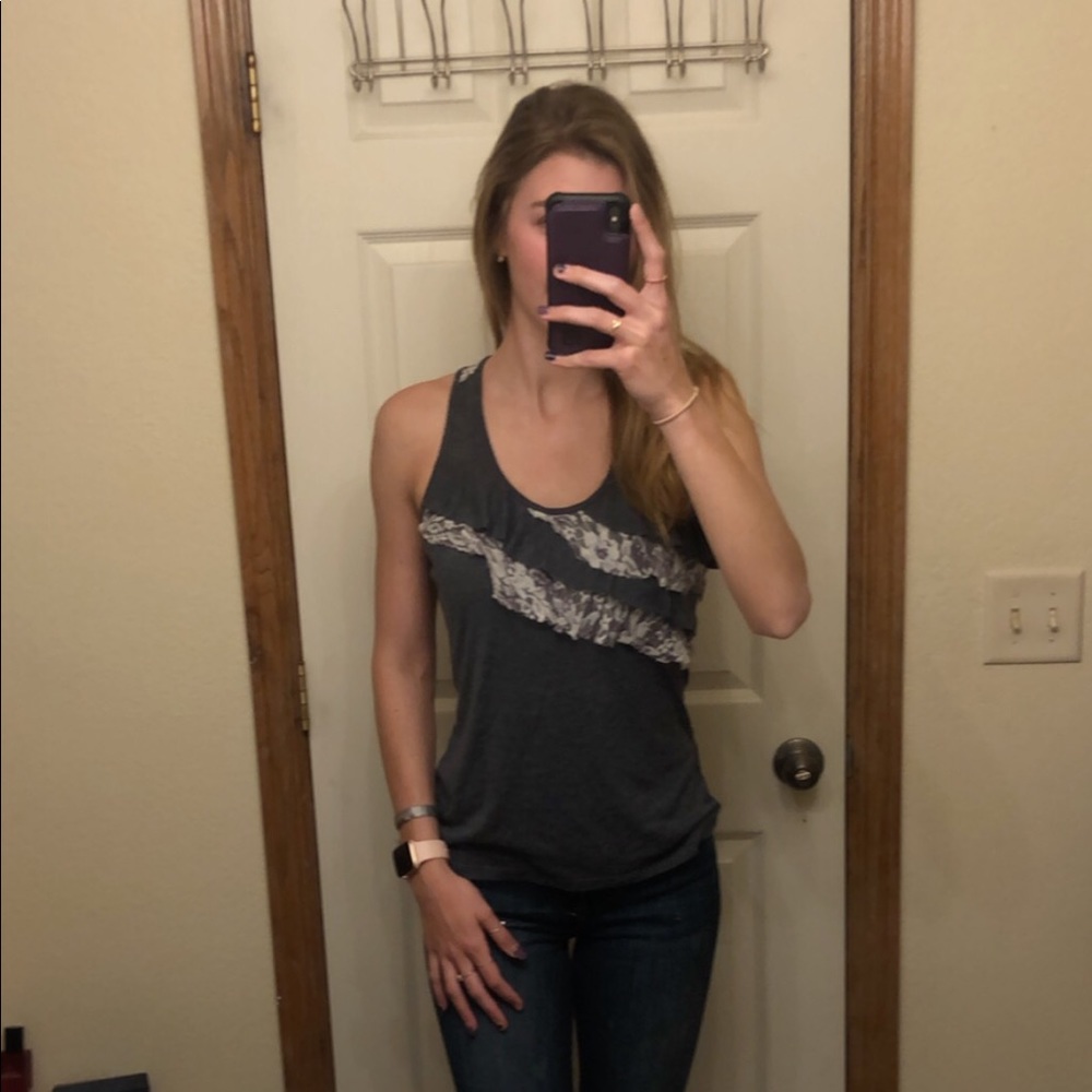 Maurice’s lacy ruffled razorback top